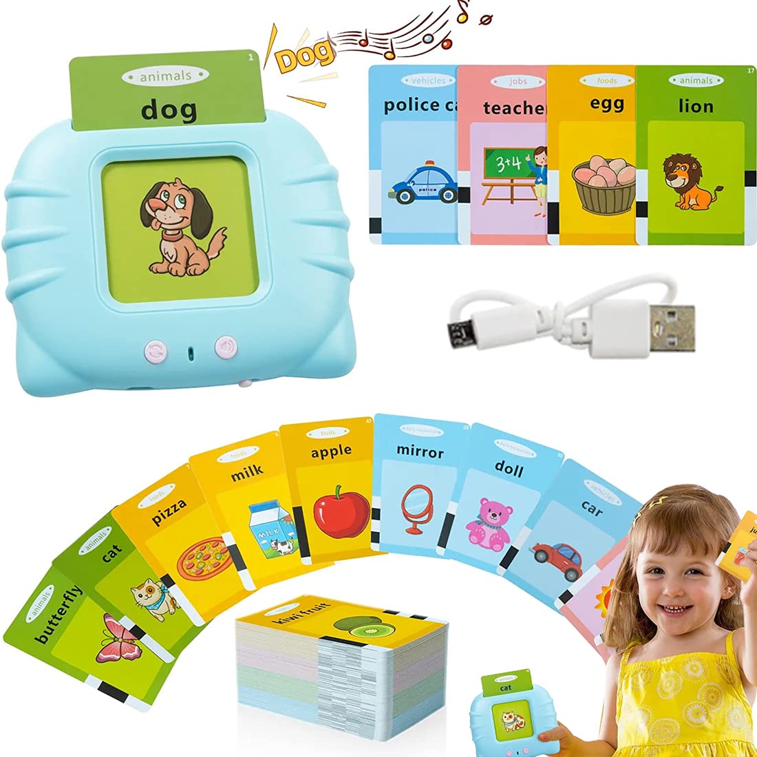 Educational Talking Baby Flashcard Set with Double-Sided Cards