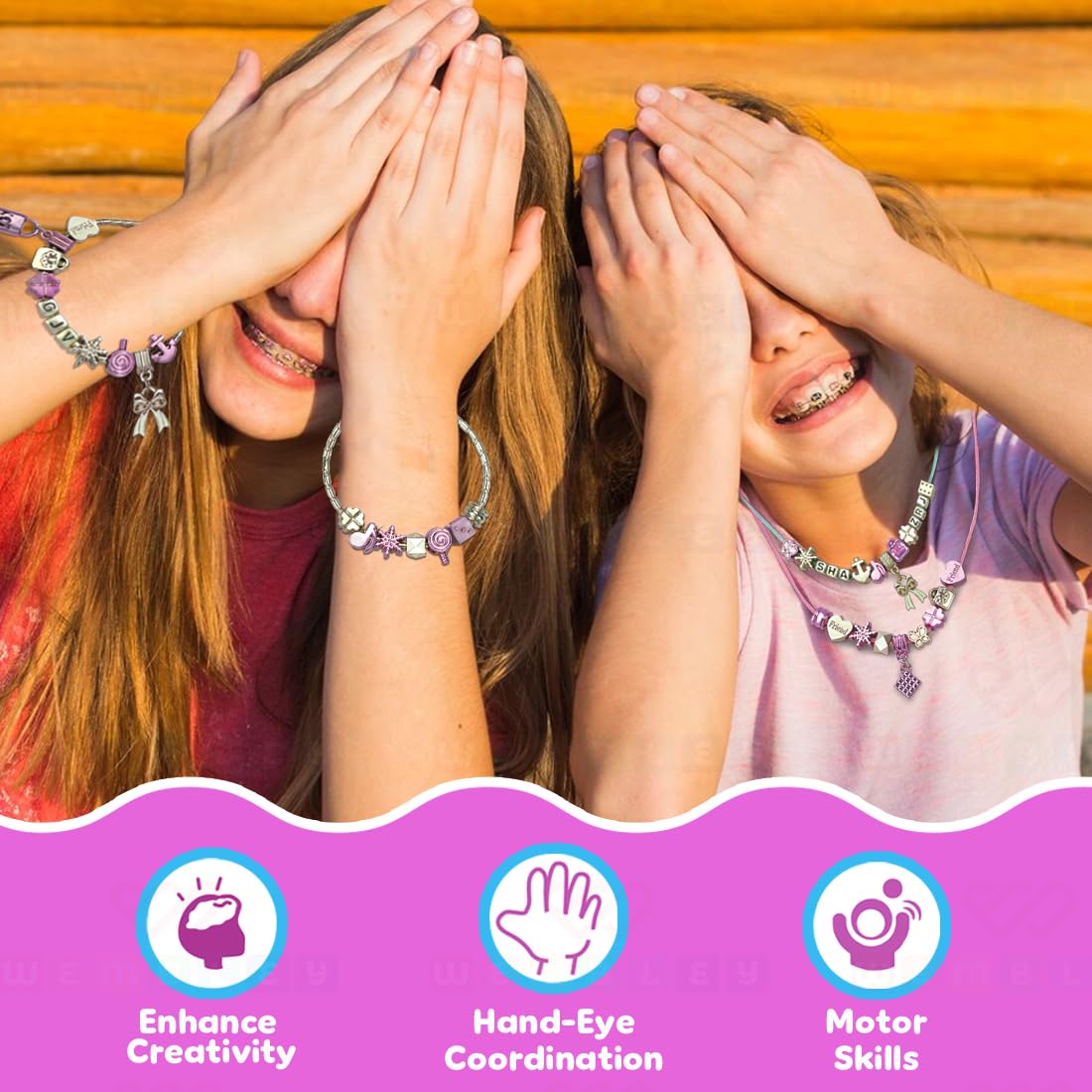 DIY Glam Up Metal Necklace and Bracelet Making Set for Kids