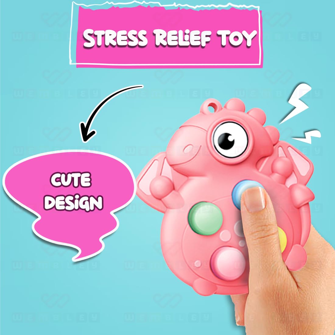 Non-Toxic Pop It Out Animal-Themed Fidget Toy for Kids (Pink)