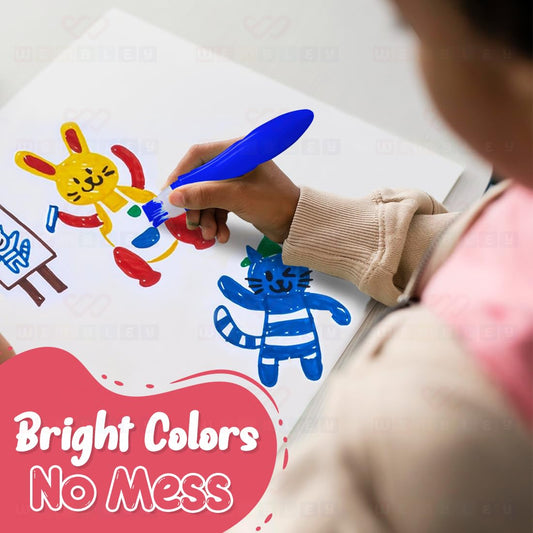Mess-Free Squeeze Brush Set for Kids (5 Paint Brushes)