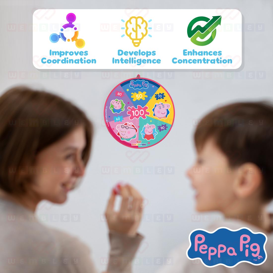 Peppa Pig 2-In-1 Dart Board with 3 Velcro Balls