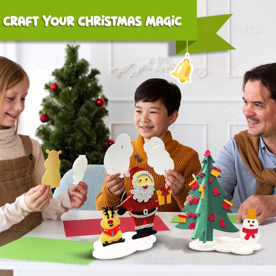 DIY Christmas Magic Peel & Stick Foam Craft Set for Kids