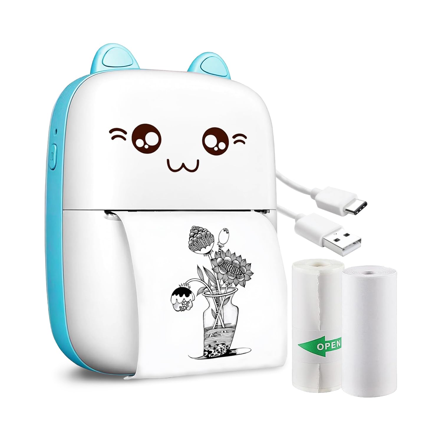 Rechargeable Mini Bluetooth Printer Kitty Themed