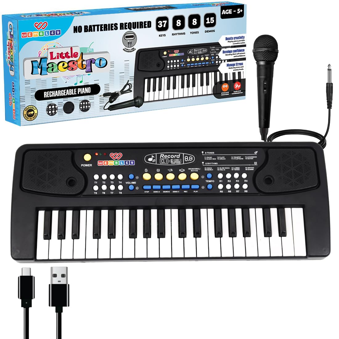 Little Maestro Kids Piano with Microphone