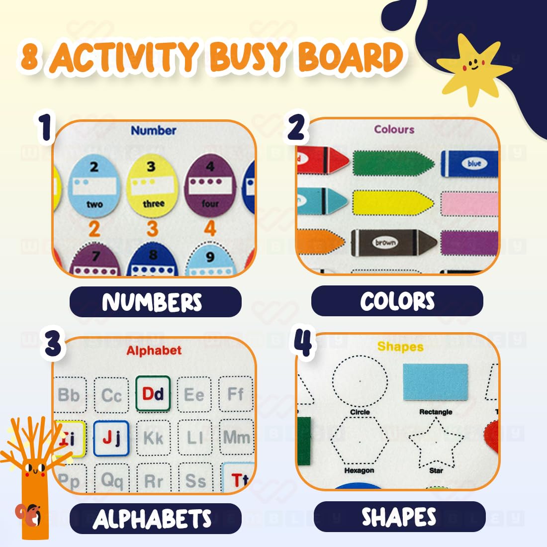 Interactive Busy Bag Activity Binder Educational Toy for Kids (Animal, Multicolor)
