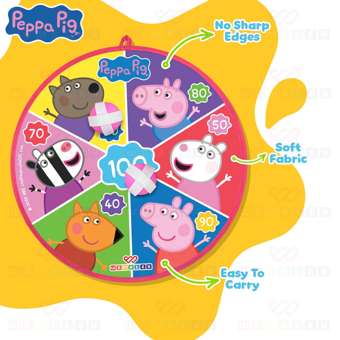 Peppa Pig 2-In-1 Dart Board with 3 Velcro Balls