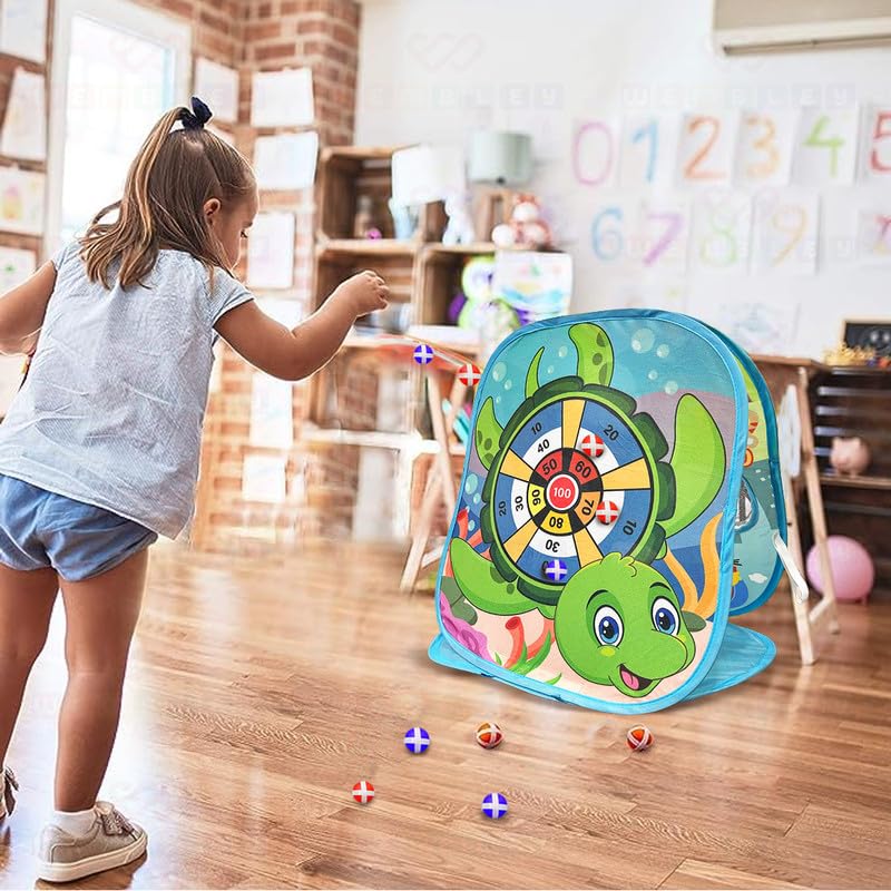 2-In-1 Portable Double Sided Bean Bag with Toss & Dart Game