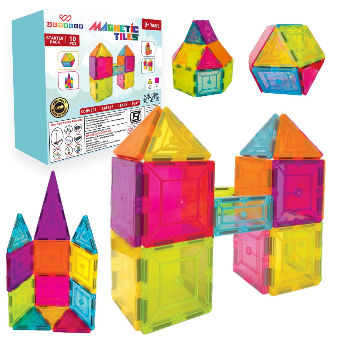 Magnetic Tiles Building Block (10 Pcs)