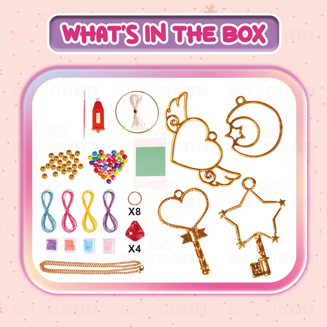 DIY Sparkling Crystal Jewelry Making Set for Girls (Star Theme)