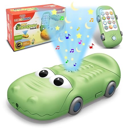 Crocodile Themed Functional & Educational Projection Toy Phone (Green)