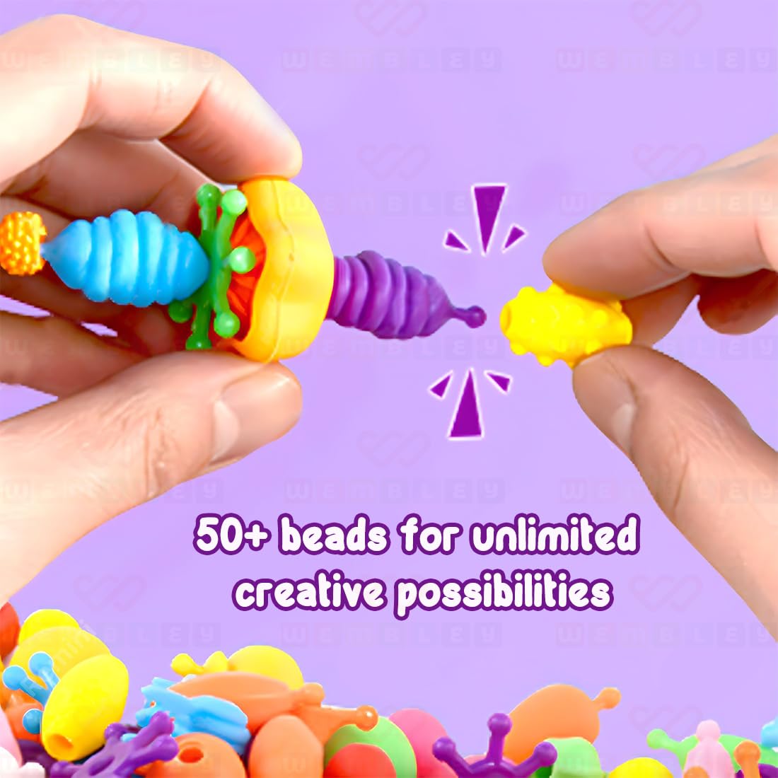 Pop Beads DIY Jewelry Making Set for Kids (50+ Beads)