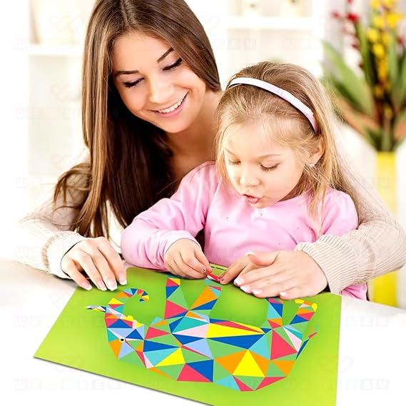 Mess-Free DIY Animal-Themed Mosaic Sticker Art Set