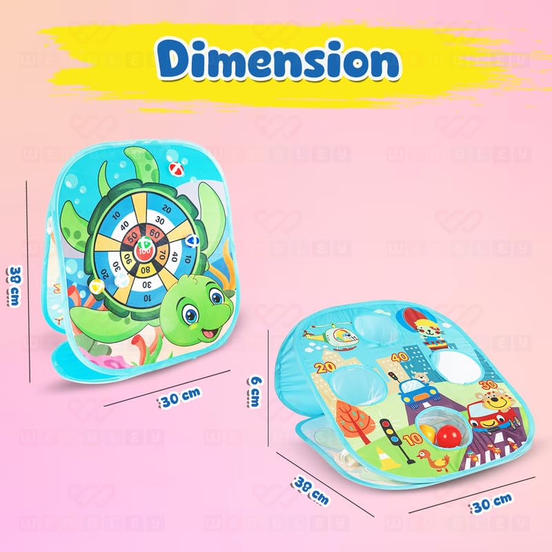 2-In-1 Portable Double Sided Bean Bag with Toss & Dart Game