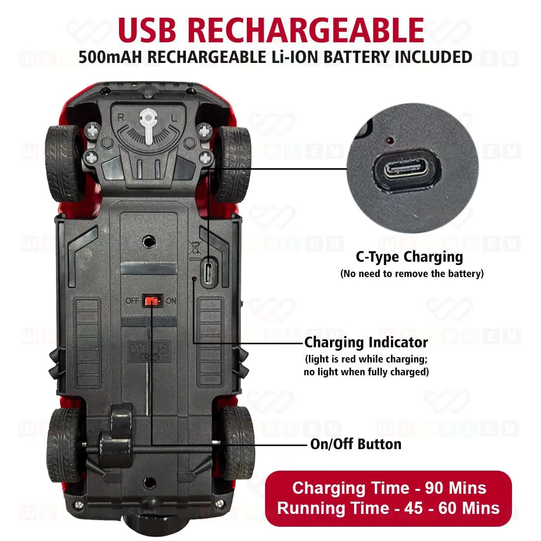 Rechargeable Remote Control RC Toy Car (G Wagon)