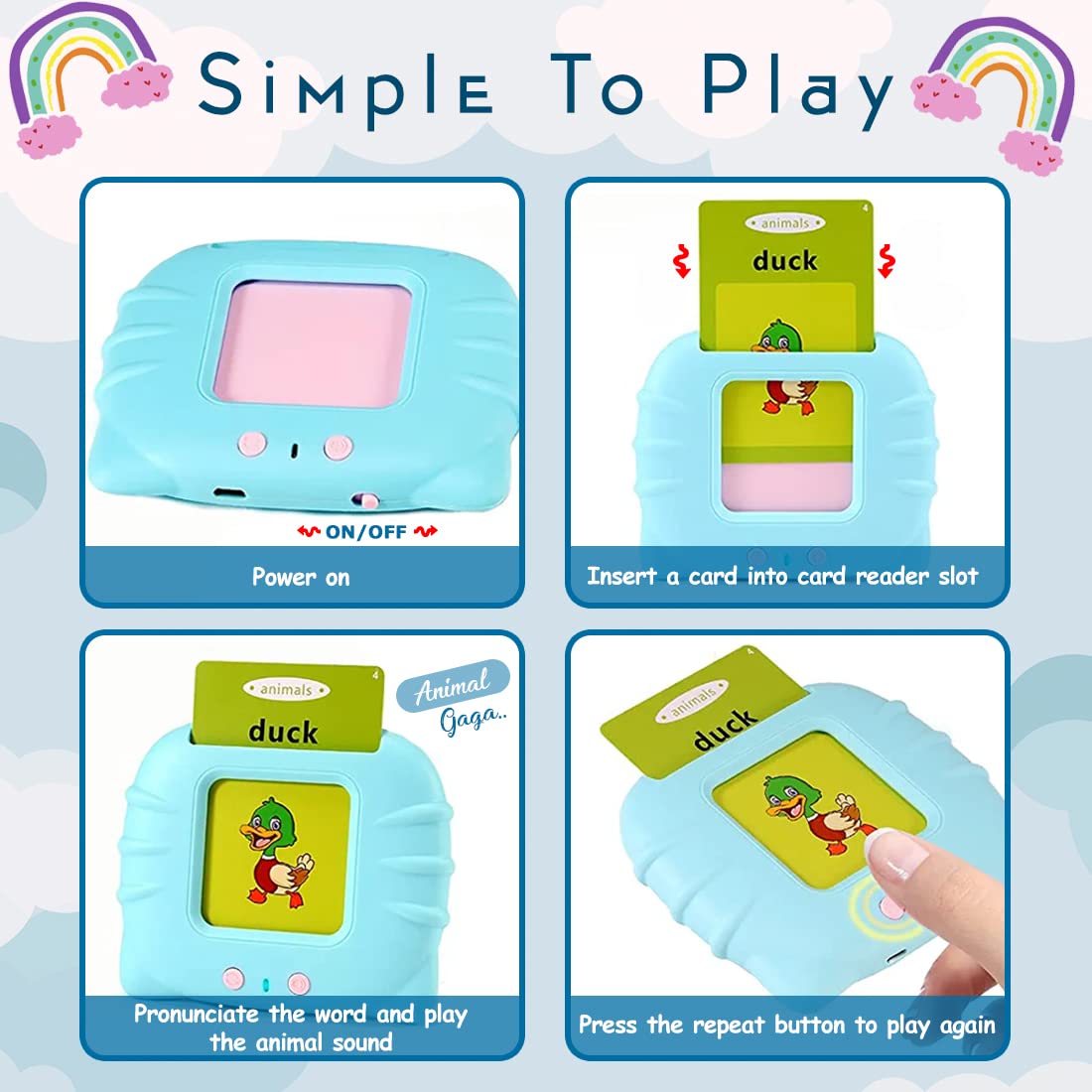 Educational Talking Baby Flashcard Set with Double-Sided Cards