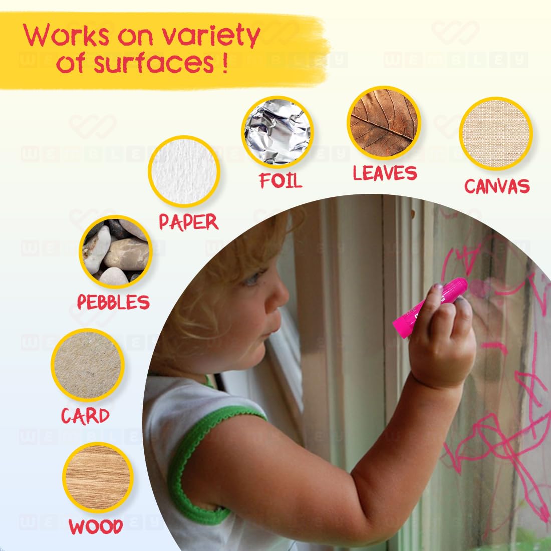 Mess-Free Metallic Paint Sticks Set for Kids (6 Paint Sticks)