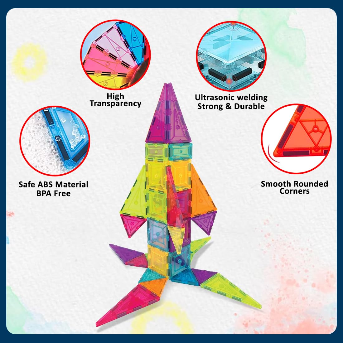 Magnetic Tiles Building Block (48 Pcs)