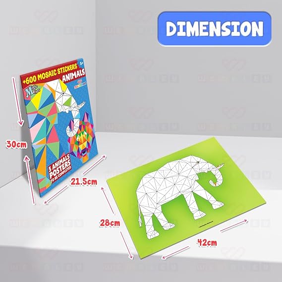 Mess-Free DIY Animal-Themed Mosaic Sticker Art Set