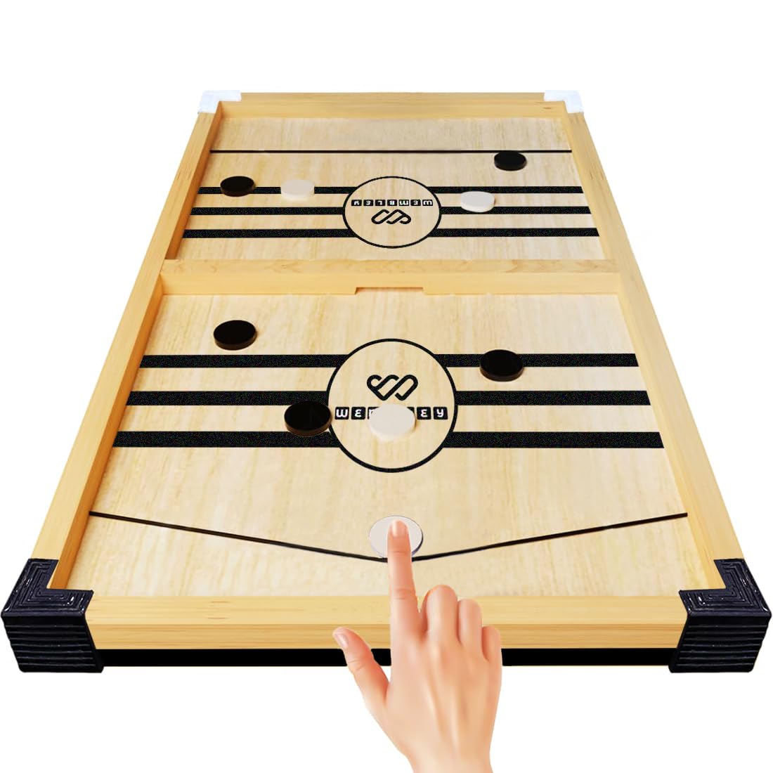 Wooden String Hockey Sling Puck Indoor Toy for Kids