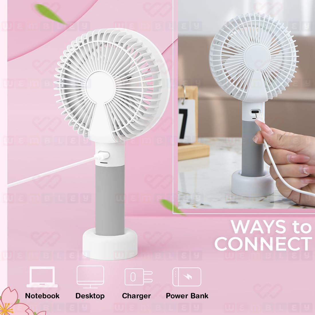 Mini Handheld Rechargeable Desktop Fan (Panda)