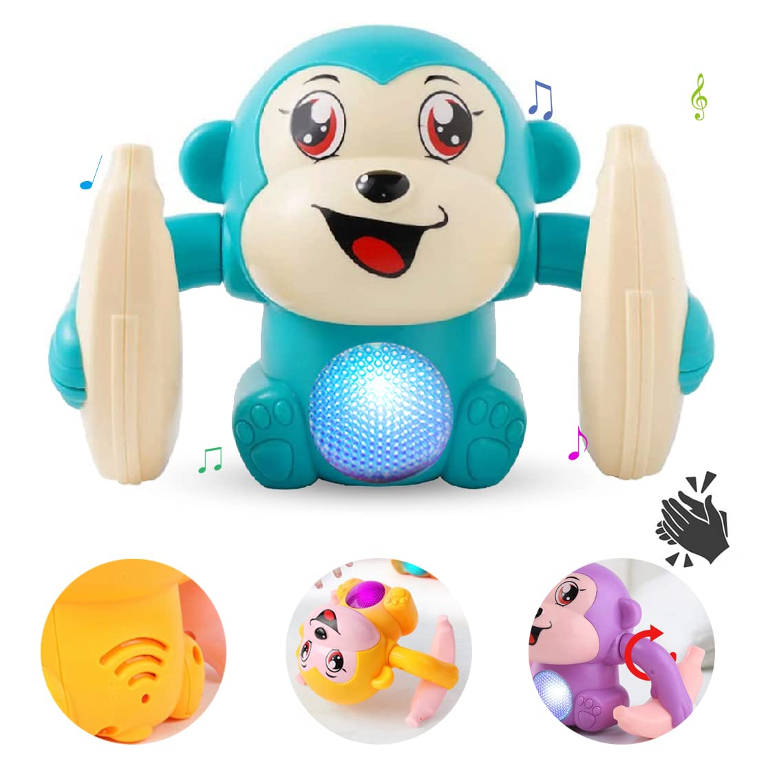Dancing & Rolling Monkey Musical Baby Toy