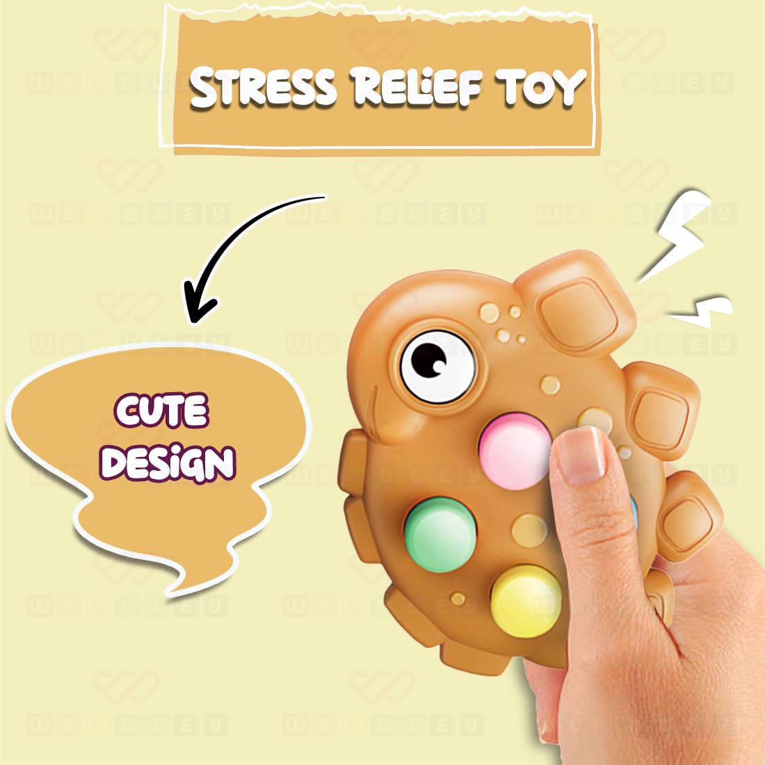 Non-Toxic Pop It Out Animal-Themed Fidget Toy for Kids (Brown)