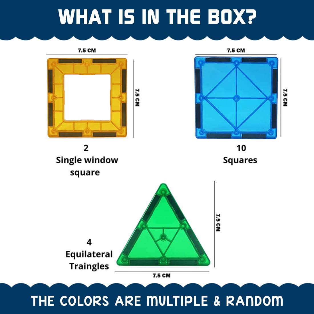 Magnetic Tiles Building Block (16 Pcs)