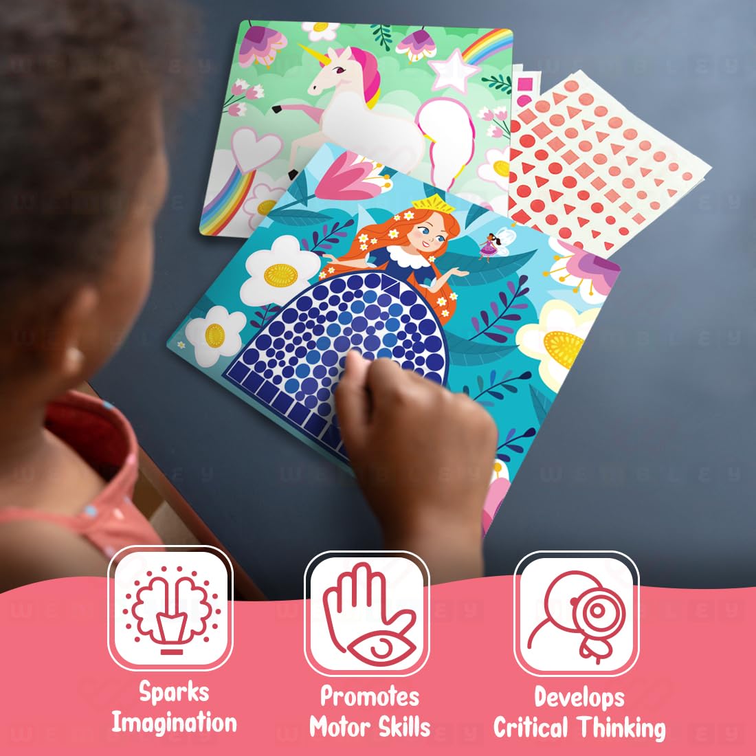 DIY Stick It Sticker Book Art Kit for Kids (Princess, Multi)