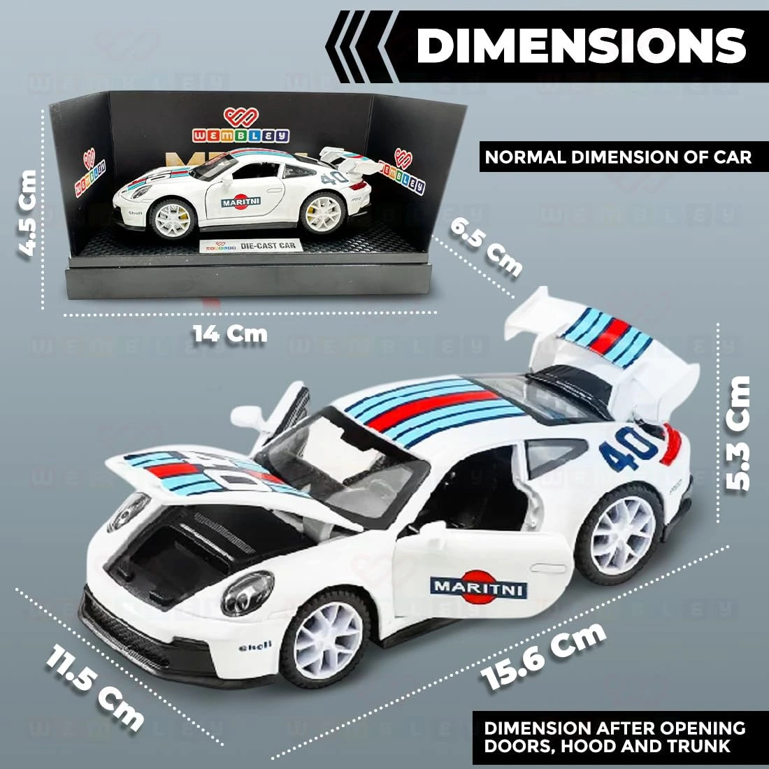 Pull Back Diecast Metal Sports Car Openable Doors