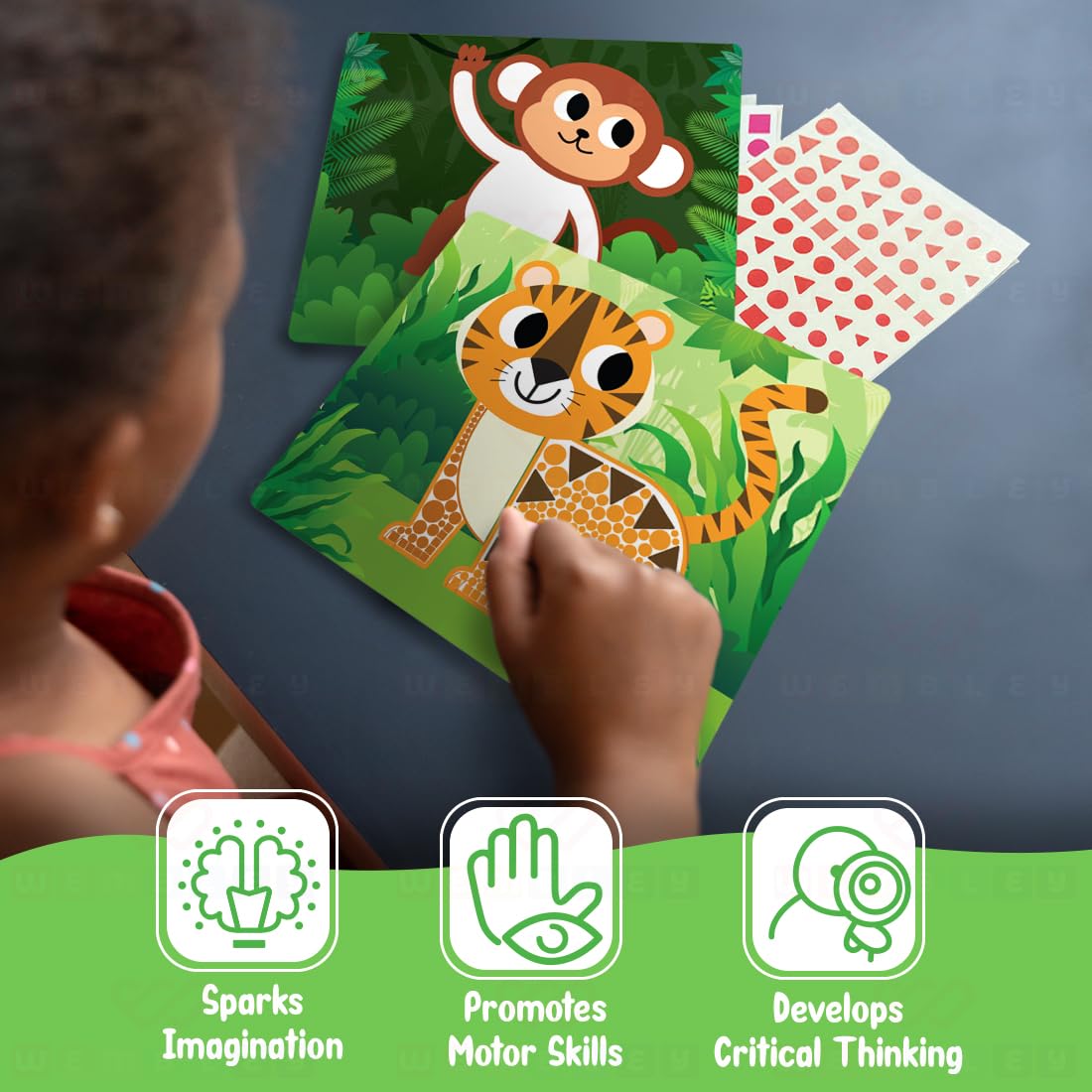 DIY Stick It Sticker Book Art Kit for Kids (Animal, Multi)
