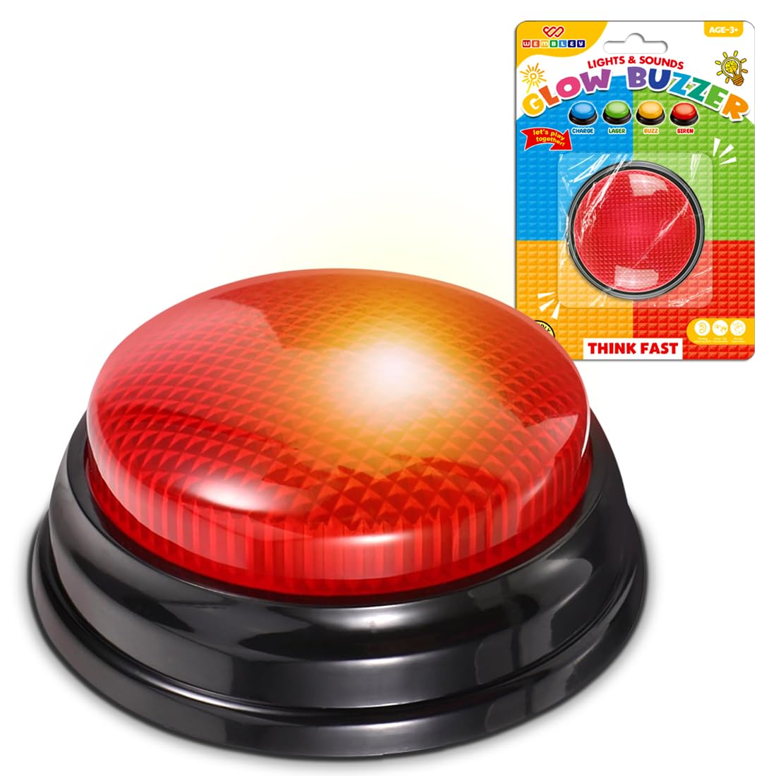 Interactive Quiz Buzzer with Red LED Light & Siren Sound