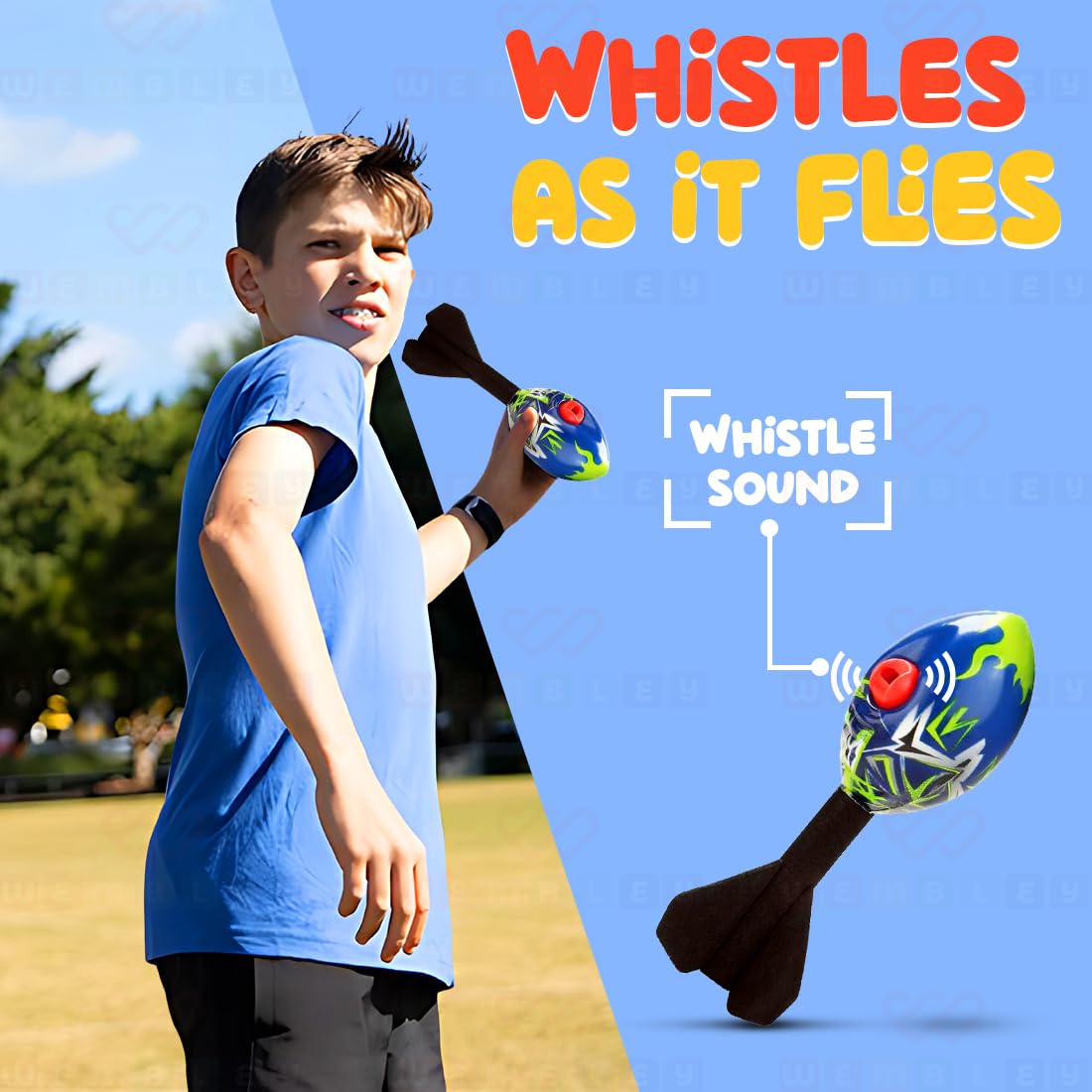 Missile Foam Rocket Toy with Whistling Sound (Blue)