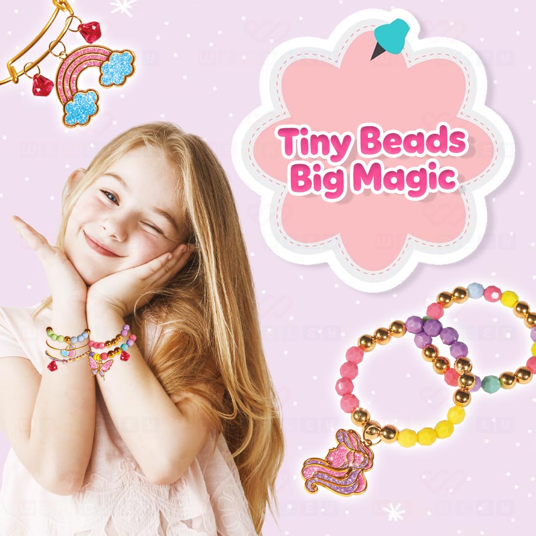 DIY Sparkling Crystal Jewelry Making Set for Girls (Princess Theme)