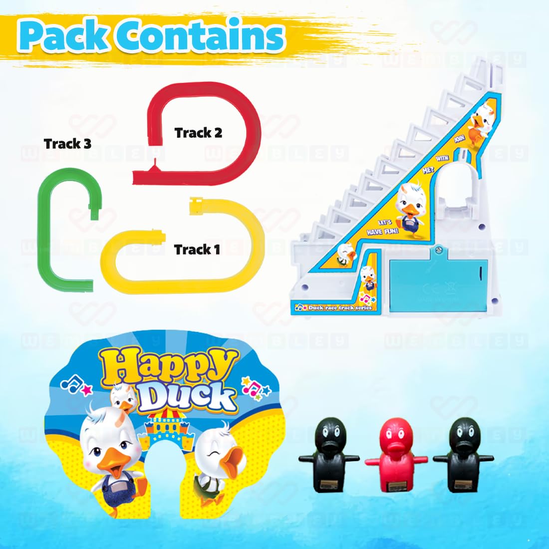 Small Duck Track Toy Set for Kids with Lights & Music