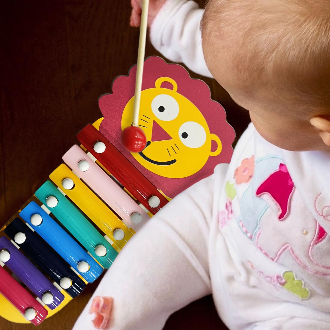 Lion Themed Wooden Preschool Xylophone Piano with 2 Mallets