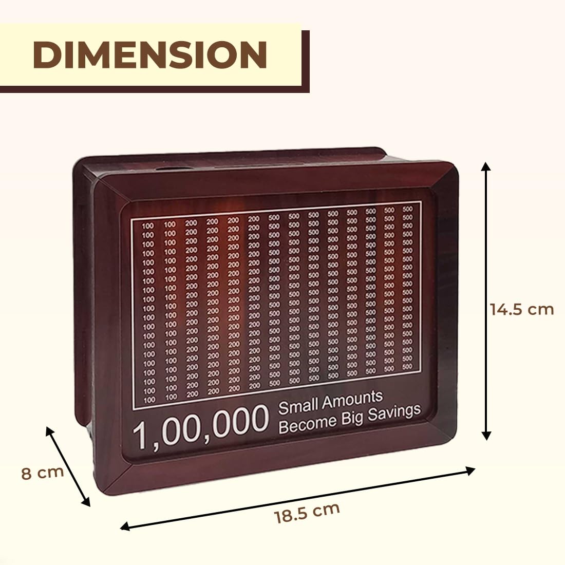 Wooden Money-Saving Box with Goal Tracking