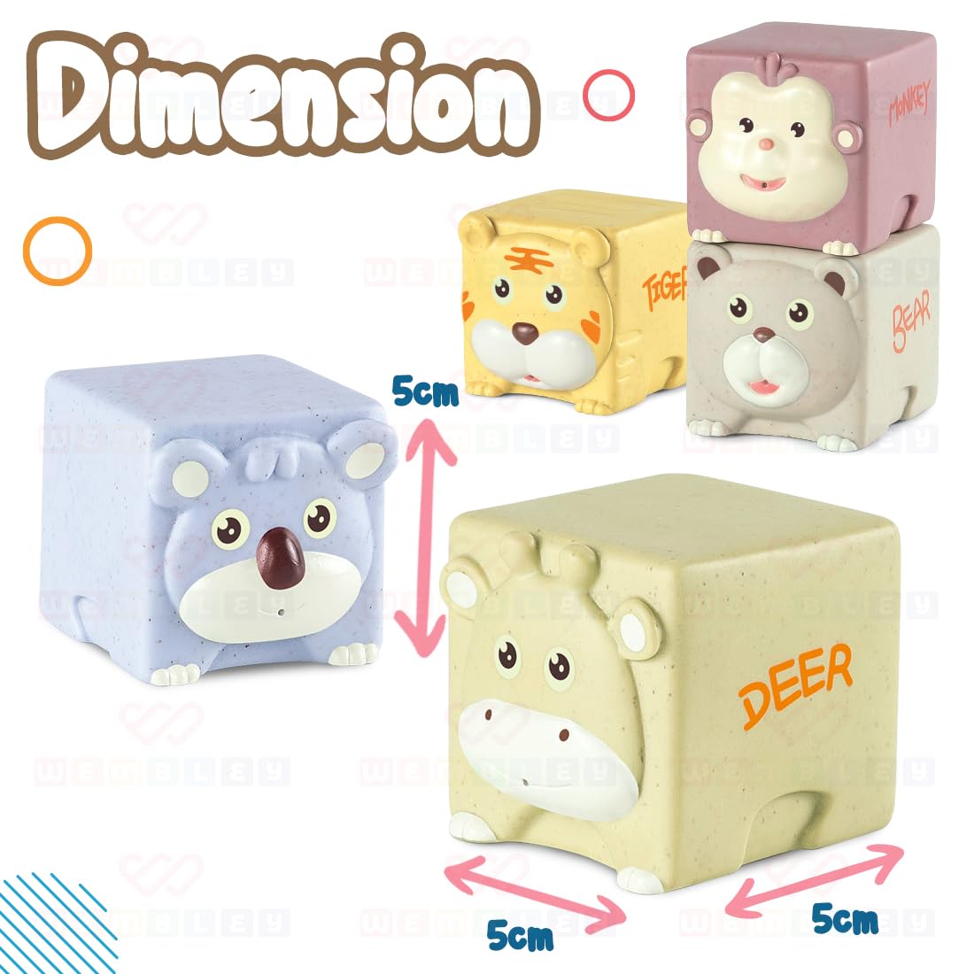Squeezable Floating Animal Soft Baby Bath Toy Set 6 Pcs