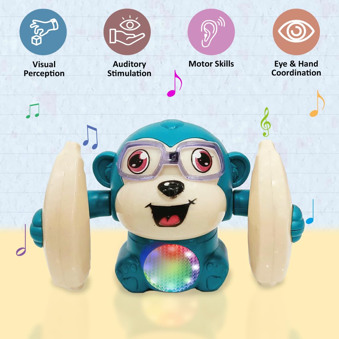 Dancing & Rolling Monkey Musical Baby Toy
