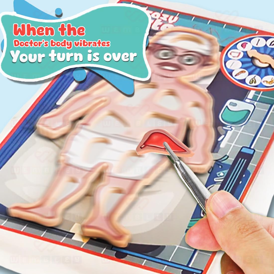 Crazy Electronic Doctor Operation Board Game for Kids with Tweezer