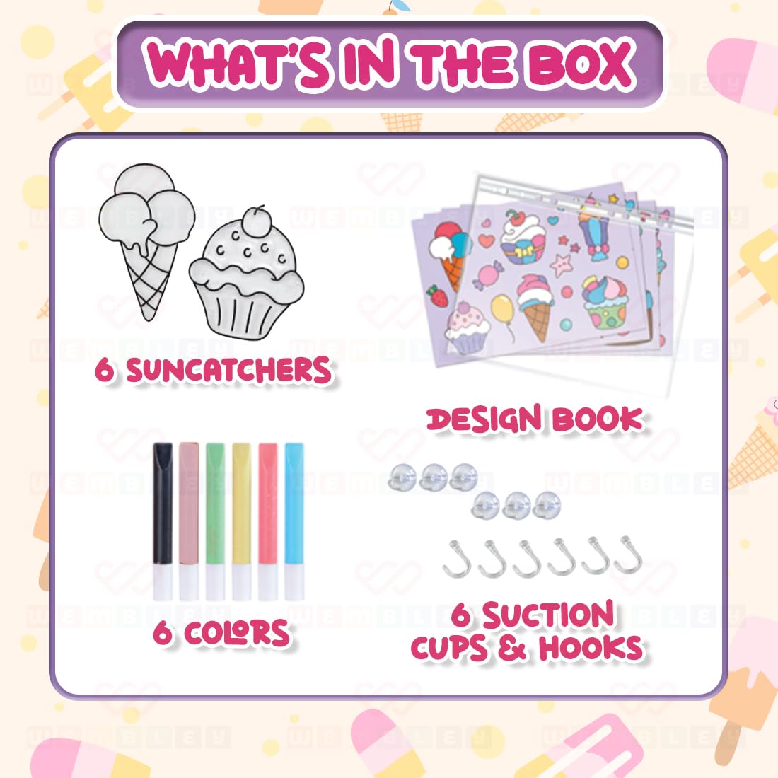 DIY 3D Window Art Glass Painting Set (Dessert)