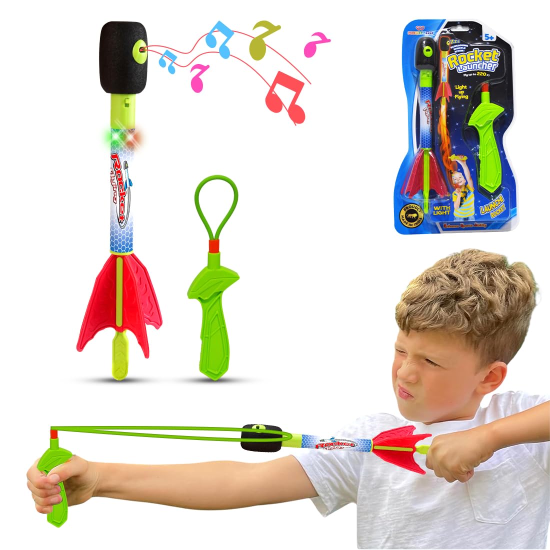 Sky Foam Rocket Launcher with Slingshot for Kids (Pack of 1)