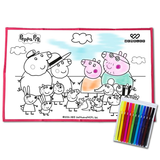 Peppa Pig Reusable Coloring Mat with 12 Markers