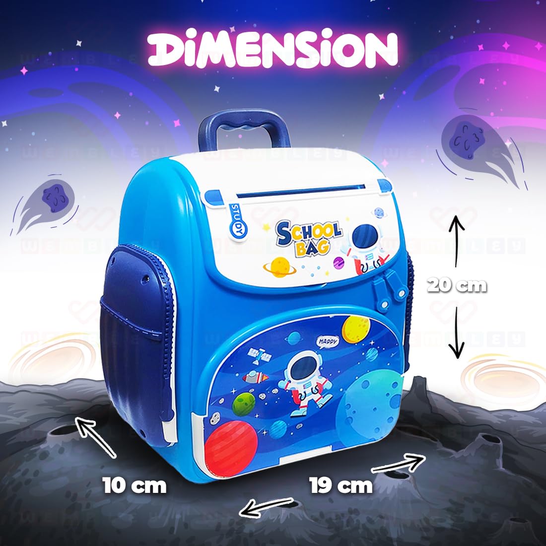 Backpack Style ATM Piggy Bank for Kids (Space Themed)