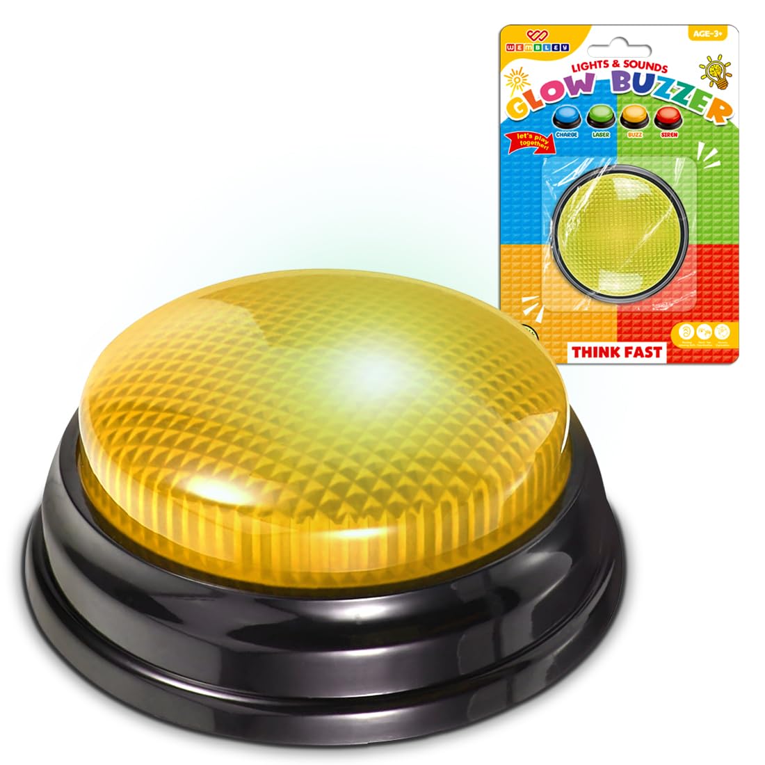 Interactive Quiz Buzzer with Yellow LED Light & Buzz Sound
