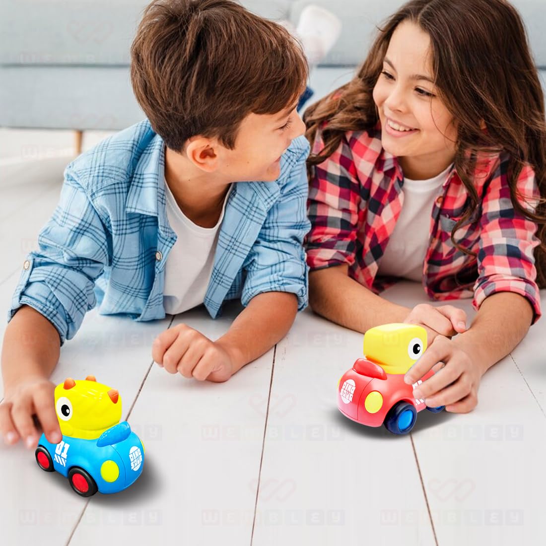 Dinosaur Themed Inertia Push & Go Friction Toy Car (Set of 2)