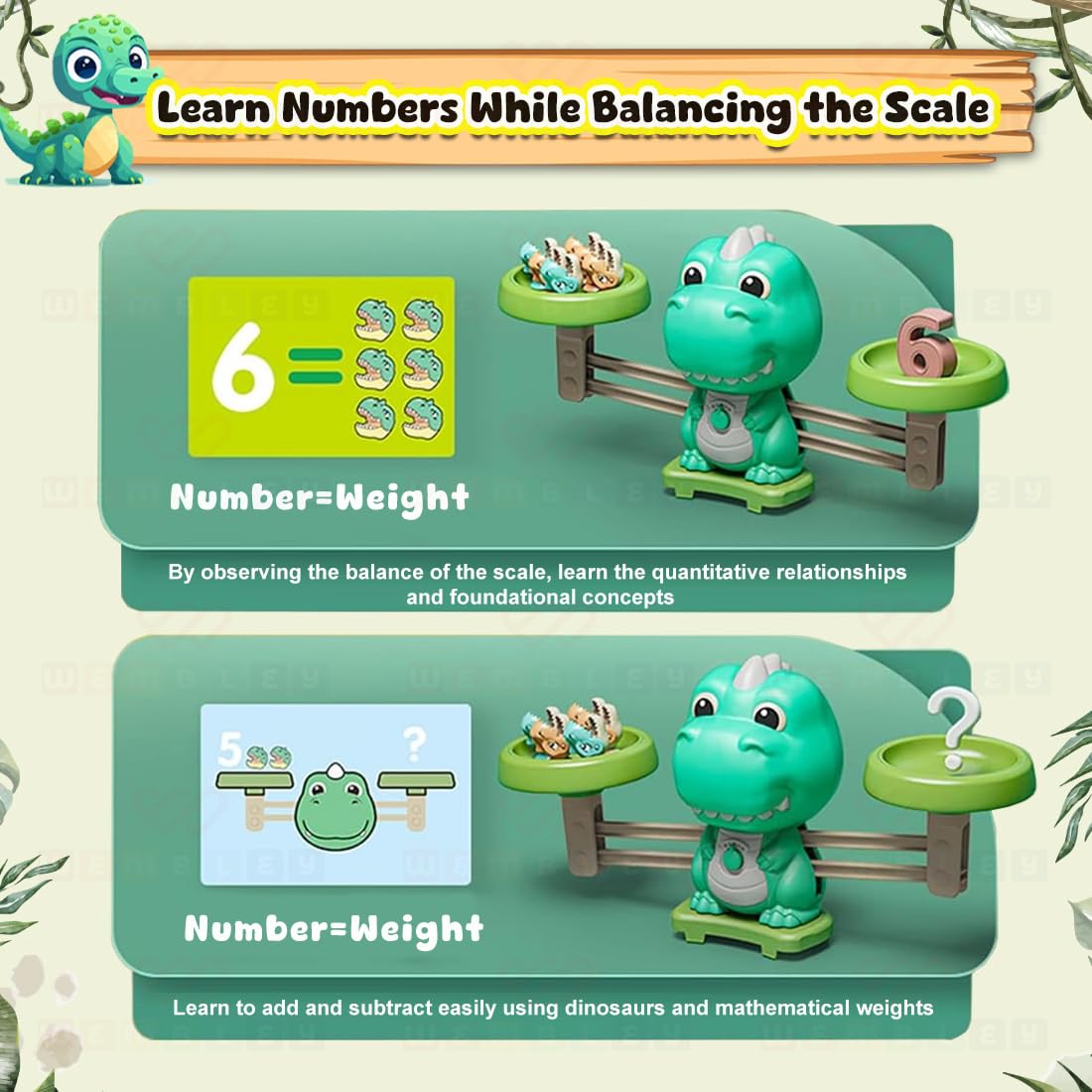 2-In-1 Dino Balancing Toy for Counting & Number Learning
