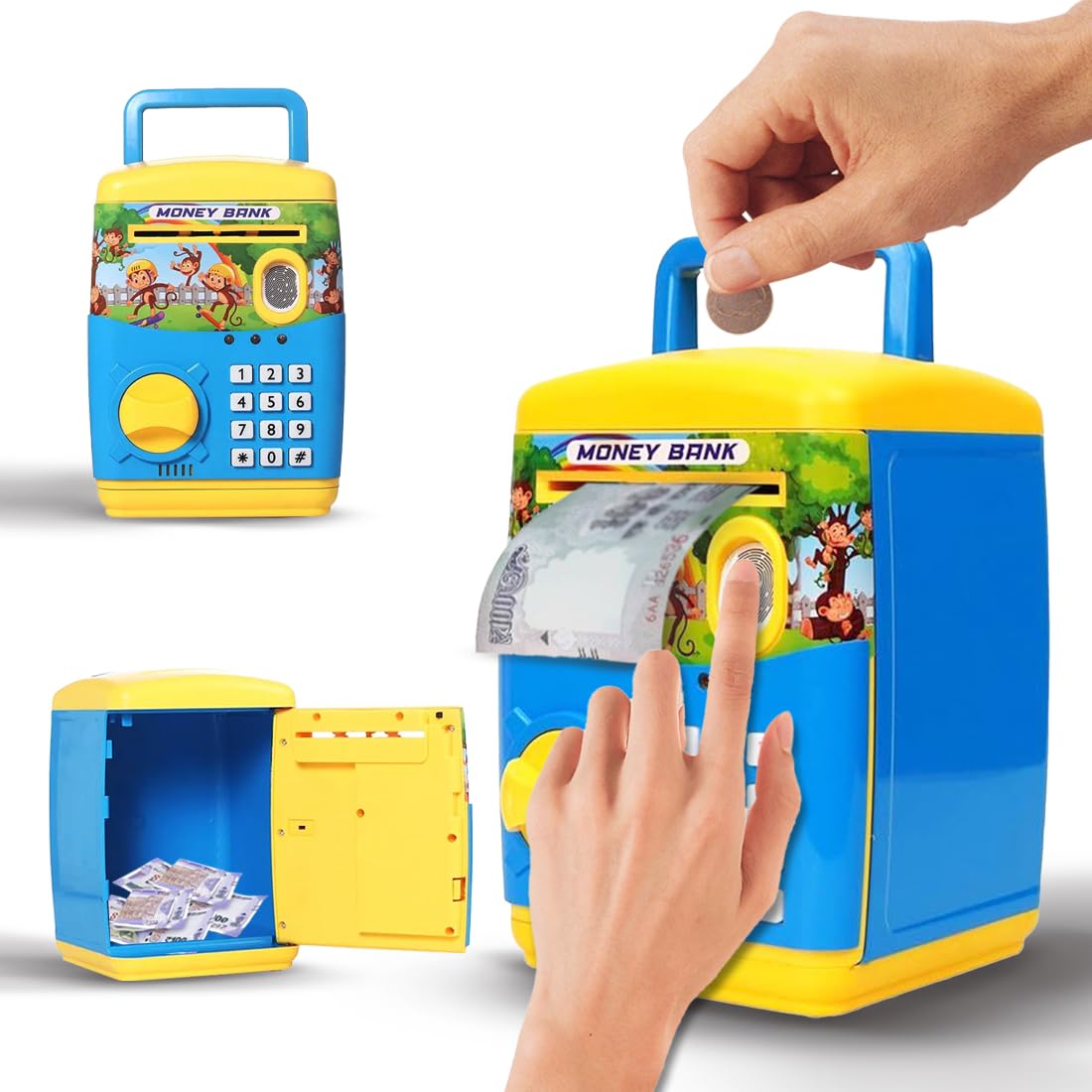 Money Saving ATM Piggy Bank for Kids with Finger Print Sensor
