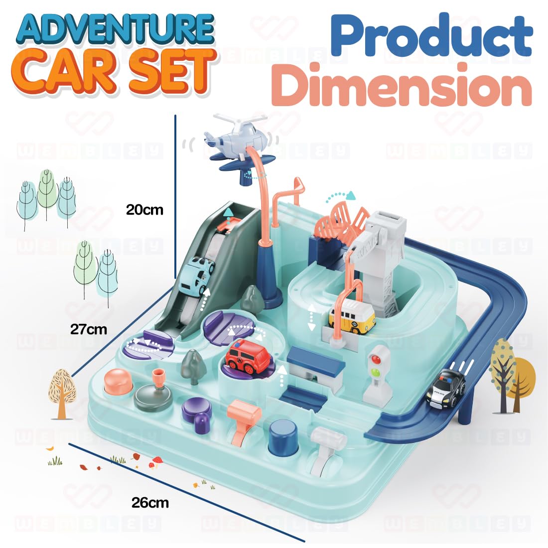 Inertia Car Adventure Race Track Set for Kids