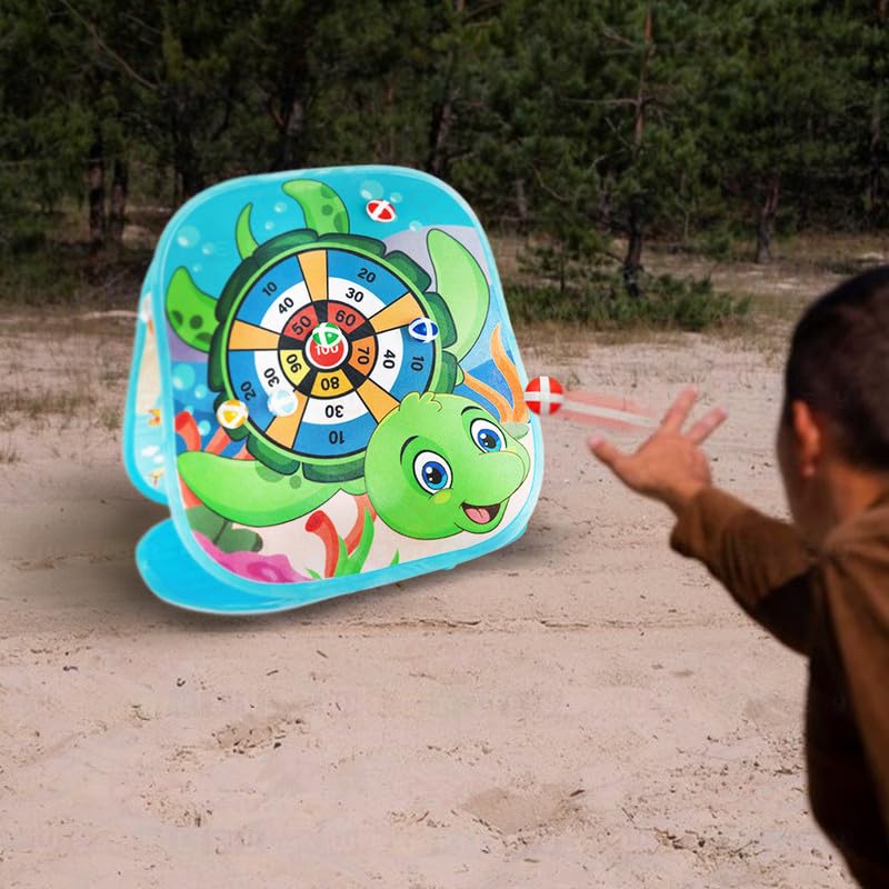 2-In-1 Portable Double Sided Bean Bag with Toss & Dart Game