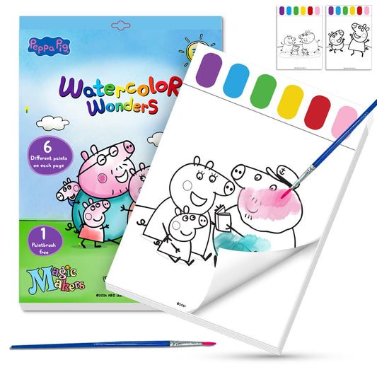 Peppa Pig Watercolor Painting Book with 10 Pre-Drawn Pages